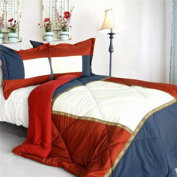 Blancho Bedding ONITIVA-CFT01050-1BRK-MPTP King & Queen Quilted Patchwork Down Alternative Comforter Set, Blue - Twin Size