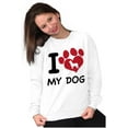 thumbnail image 5 of Love Dog Cute Paw Print Doggie Women Crewneck Sweatshirt Brisco Brands S, 5 of 5