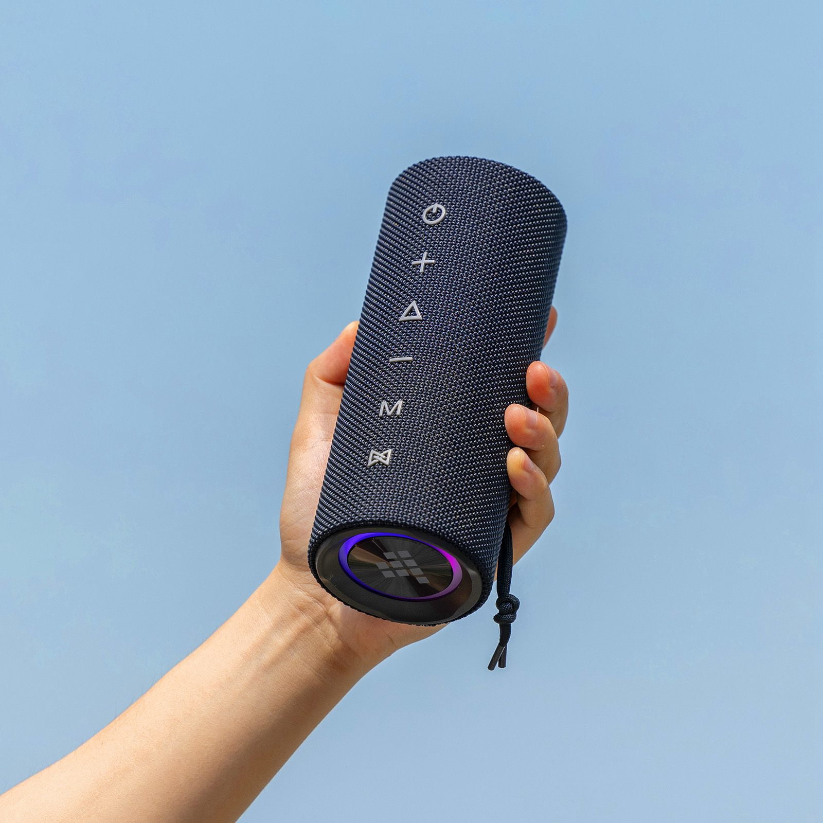 Mirtune C2 Wireless Speaker with LED Light,360°Surround Sound, 24W Deep Bass, IPX7 Waterproof,24H Playtime with TF/AUX,Portable Bluetooth Speaker for Outdoor/Home/Party,Gift Ideas
