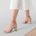 thumbnail image 4 of Sandalias Dream Pairs Chunk de tacón bajo para mujer, talla 8, color nude, 4 of 6