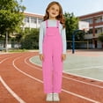 thumbnail image 7 of ZLBDYG Baggy Bib Overall for Girls Straight Leg Jumpsuit Wide Leg Suspender Pants Preppy Solid Pocket Dungarees Pants, 7 of 7