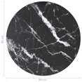 thumbnail image 3 of vidaXL Table Top Black Ø60x0.8 cm Tempered Glass with Marble Design, 3 of 3