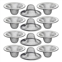 12PCS 2.125Inch Top / 1Inch Basket- Mesh Sink Drain Strainer Hair Catcher for Bathroom Sink, Utility, Slop, Laundry, RV
