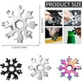 thumbnail image 2 of 18Pcs Snowflake Wrench Stainless Steel 18 in 1 Snowflake Multitool Portable Snowflake Keychain Tool Snowflake Screwdriver Tactical Tool Bottle Opener for Men Outdoor Camping(Colour), 2 of 5