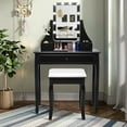 thumbnail image 4 of Costway 3 Drawers Vanity Table 10 Dimmable Bulbs Touch Switch Makeup Dressing Desk Black, 4 of 10
