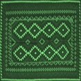 thumbnail image 1 of Ahgly Company Indoor Square Southwestern Emerald Green Country Area Rugs, 6' Square, 1 of 4