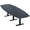 Black Cypress w/Matte Black Base no Electric, variant on 10' Modular Arc Boat Conference Table With Metal T-Bases Electric Unit