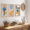 thumbnail image 4 of TOARTi Boho Wood Wall Art Mid Century Modern Framed Minimalist Colorful Geometric Cut Out Set of 3 For Living Room Bedroom Office 8x16 Inch, 4 of 9
