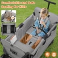 thumbnail image 3 of Vomeast Wagon Stroller for Kids, Spacious 2-Seater Stroller Wagon with Adjustable Canopy, Pull & Push Handle, 5-Point Harness, Foldable for Toddlers, Grey, 3 of 10