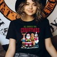 thumbnail image 3 of All Booked For Christmas T-Shirt | Santa Reindeer Gingerbread Reading Tee, Navy, Size 2XL, 3 of 6