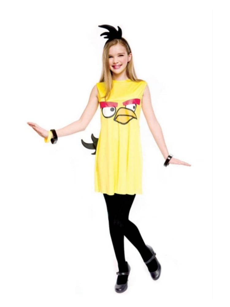 PMG Girls Yellow Bird Costume Angry Birds Dress & Headpiece