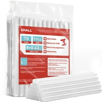 SHALL Full Size Hot Glue Sticks, 0.43” Dia x 8” Long, 70-Pack Hot Melt Glue Gun Sticks for All-Temp Glue Guns, Multipurpose for Kids Adults DIY Art Craft Sealing Repairing Festival Decoration