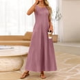 thumbnail image 5 of JULMCOMO Summer Dresses for Women 2026 Sleeveless Crew Neck Casual Comfy A Line Loose Fit Maxi Sundresses for Beach Vacation Pink XL, 5 of 5