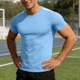 thumbnail image 4 of Cmfcve Workout T Shirt for Men Quick Dry Athletic Compression Summer Tee Breathable Crew Neck Gym Tops Oversized Basic Short Sleeve Tops, 4 of 9