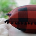 thumbnail image 4 of Fundas DE Cojín con Pompones PiccoCasa Clásico Búfalo Cuadros 45x45cm Rojo y Negro 2Pcs, 4 of 11