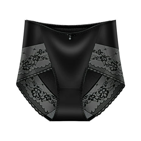 Jamicy Panties for Women High Waisted No Show Underwear for Women Soft Stretch Full Coverage Panties Lace Ice Silk Cool Breathable Briefs