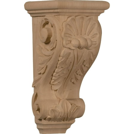 4 1/2"W x 5"D x 10"H Medium Shell Corbel, Maple