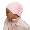 thumbnail image 2 of Lroveb Turbans for Women Head Wrap Hijab Womens Reversible Adjustable Beading Braid Hat Muslim Ruffle Cancer Beanie Cap Sleep Caps Satin Lined Hair Bonnets Hat, 2 of 6