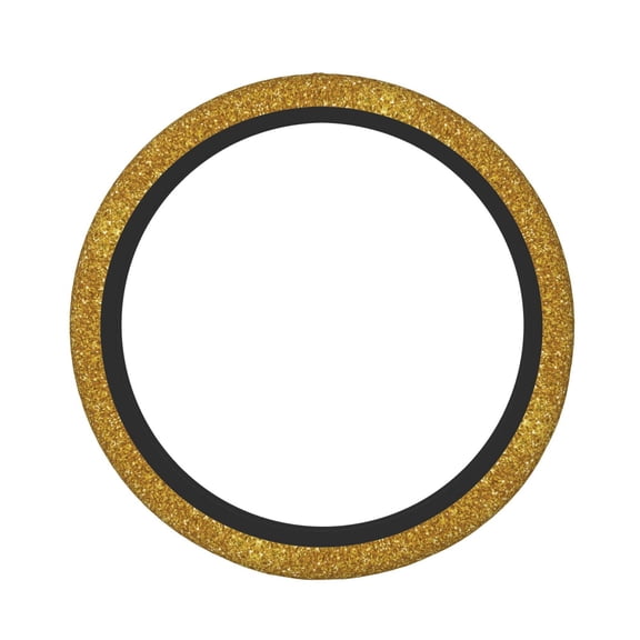 Logiee Gold Glitter Print Breathable Elastic Steering Wheel Cover, Non-Slip Stretch Steering Wheel Protector,Universal 15 Inch Fit Auto, Suvs, Truck