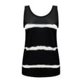 thumbnail image 5 of Zpanxa Womens Tank Tops Sling Shirts O Neck Striped Print Summer Casual Sleeveless Tank Black XXL, 5 of 6
