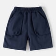 thumbnail image 6 of Faraee Toddler Baby Boy Clothes Cotton Linen Short Sleeve Button Down Shirt Shorts Set 2Pcs Summer Outfits Gentleman Suit 2t 3t 4t 5t 6t 7t Navy, 6 of 7