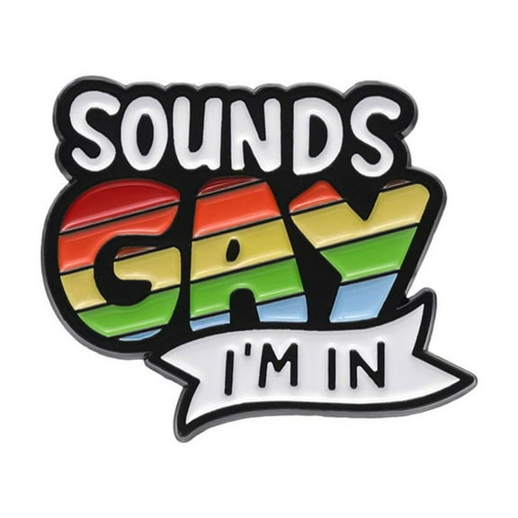 QHUDLV SOUNDS GAY IM IN Rainbow Enamel Pin Badge Lesbian Gay Pride Brooch Lapel Pin for Clothing Bags Jackets Accessory Jewelry Gift
