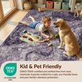 thumbnail image 4 of Design&I 6'x9' Washable Area Rug Sleek Flatweave Pet Friendly Purple Boho Abstract Swirl Vintage Tie Dye Scroll Trellis Distressed for Queen Size Bedroom, Under Bed, 4 of 7
