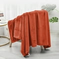 thumbnail image 6 of IR Imperial Rooms Fleece Bed Blanket 310 GSM Microfiber Lightweight Warm Blanket Fluffy Cozy Plush Throw Rust Twin Size, 6 of 14