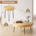 thumbnail image 4 of Set of 2 Solid Wood Round Coffee Table with Metal Legs, Farmhouse Nesting Coffee Table Center Table for Living Rooms,Natural, 4 of 8