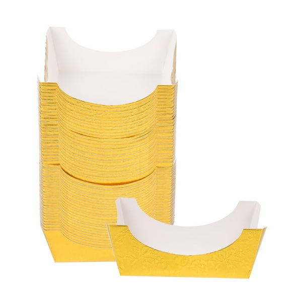 BESTOYARD Baking Cake Cups Mousse Cake Paper Cups Golden Paper 100Pcs