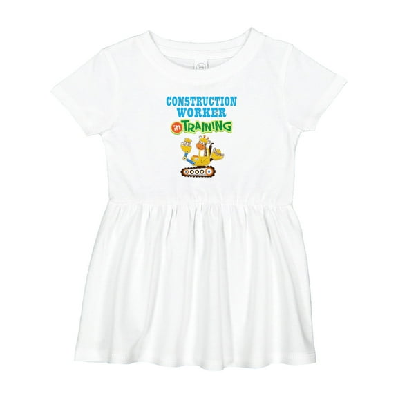 Inktastic Construction Worker in Training Girls Baby Dress