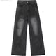thumbnail image 5 of Pantalones vaqueros de pierna ancha con grafiti de dibujos animados de Hello Kitty de Sanrio para mujer, nuevos pantalones holgados de cintura alta, pantalones estilo americano retro, 5 of 5