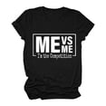 thumbnail image 1 of B91xZ T-Shirt à Manches Courtes Col Rond Tops pour Femmes, Noir S, 1 of 4