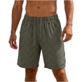 thumbnail image 2 of Big & Tall Summer Shorts for Men Casual Straight Elastic Waist Drawstring Loose Cargo Short with Zipper Pockets (3XL, Army Green), 2 of 9