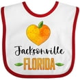 thumbnail image 3 of Inktastic Jacksonville Florida Orange in Heart Boys or Girls Baby Bib, 3 of 4