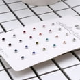 thumbnail image 4 of Simple 12 Pairs Earring Ear Bone Nails Rainbow Cubic Zircon Earrings Jewelry Birthstone Crystal Nose Lip Studs, 4 of 7
