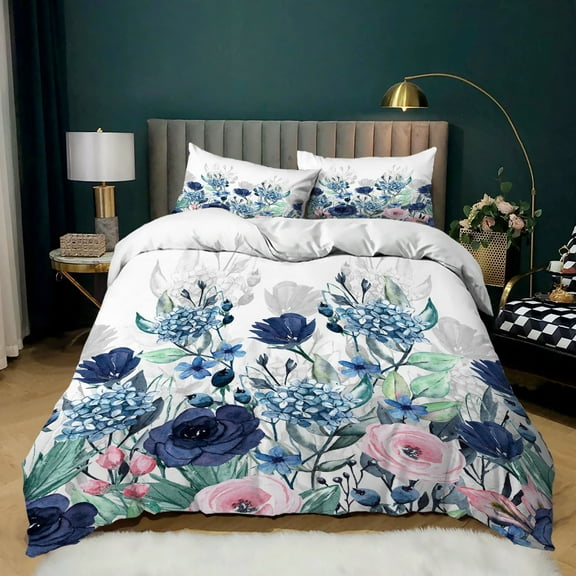 Cactus Duvet Cover King Polyester Watercolor Cacti Pattern Print Bouquet Of ny Green Plants Blossom