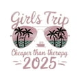 thumbnail image 2 of White Printed Cotton T-shirt with Large "Girls Trip Cheaper than therapy" Print, 2 of 7