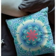 thumbnail image 2 of 20" Jewel Circle Broadcloth Blown and Closed Pillow in Blue Red Fabric, 2 of 4