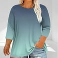 thumbnail image 3 of HomeGardon 3/4 Length Sleeve Womens Tops,Plus Size Spring Clothes for Women,Fashion Woman Round Neck Long Sleeve T-Shirt Printing Loose Blouse Sweatshirt,L-XXXXXL, 3 of 5