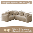 thumbnail image 7 of Wiilayok 110"Chenille Cloud Modular Sofa, L Curved Shaped Sectional Sofa Couch,4 Seater Deep Seat Sofa with Chaise and Pillows for Living Room Apartment, Camel, 7 of 7