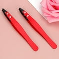 thumbnail image 7 of GROFRY Eyebrow Tweezer Compact Size Reusable High Precision Rustproof Slant Tip Design Stainless Steel Eyebrow Clip Hair Removal Tweezer Makeup Tool for Women,Red, 7 of 7