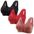 thumbnail image 1 of Dorinao Women Sexy Lace Front Button Shaping Cup Adjustable Shoulder Strap Large Size Bra, Multi-Color, M, 1 of 8