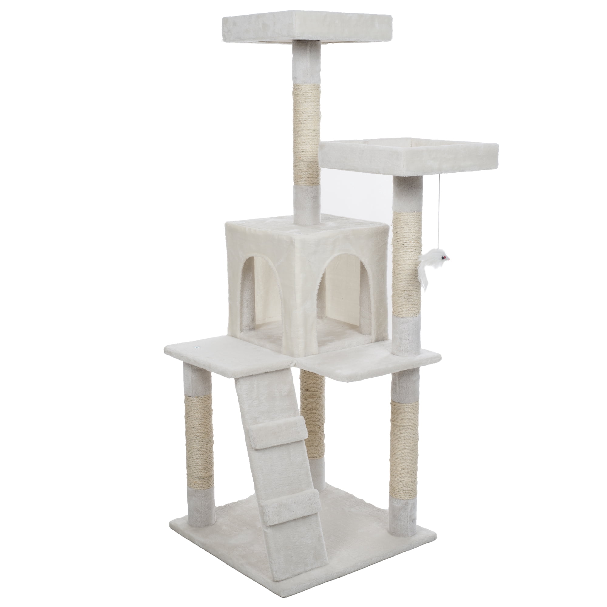 PETMAKER 36-in Cat Tree & Condo Scratching Post Tower, White