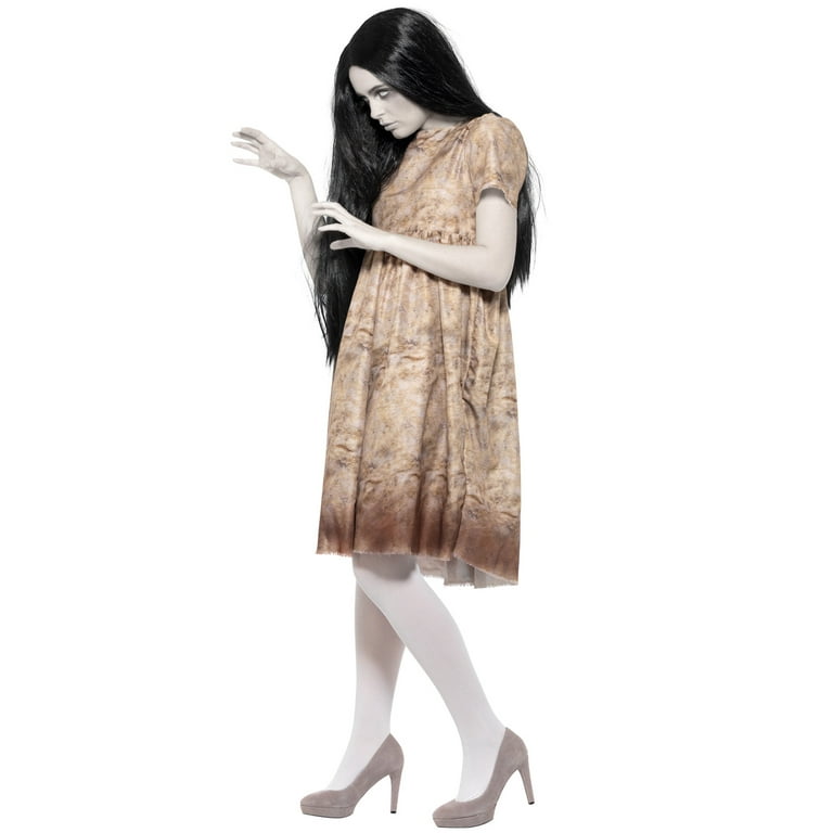 Evil Spirit The Ring Costume Adult Grey Decayed Dress Wig Evil Spirit The Ring Costume Adult Grey Decayed Dress Wig