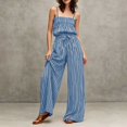 thumbnail image 5 of Iyufng Striped Summer Outfits for Women 2 Piece Spaghetti Straps Top Wide Leg Pants Suit, 5 of 7