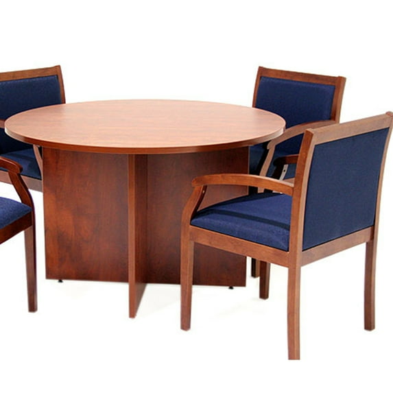 Office Pope Value Round Conference Room Table & Chairs Set (48" Diameter & 4 Chairs, Cherry)
