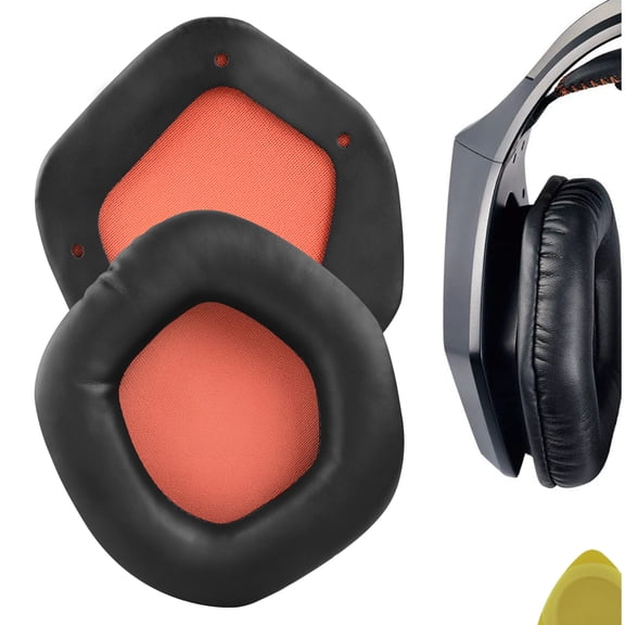 Geekria QuickFit Protein Leather Replacement Ear Pads for Asus STRIX 7.1/2.0/PRO/DSP Headphones Ear Cushions, Repair Parts (Black)