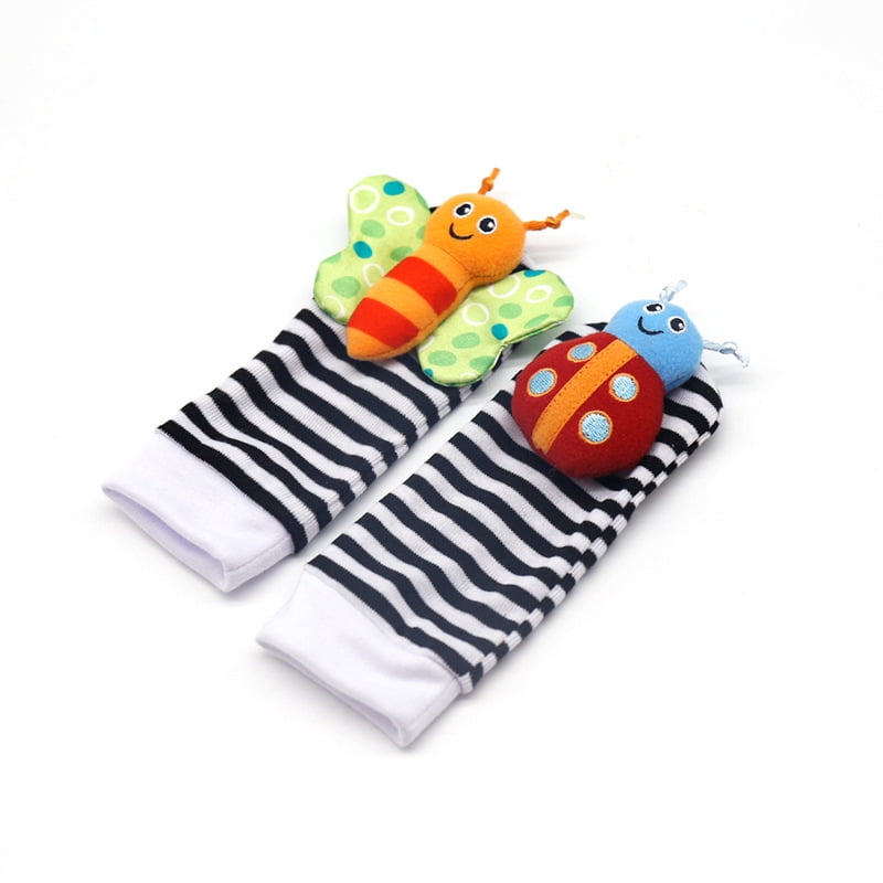 Baby Einstein Toys Soft Foot Finder Socks Wrists Rattles Ankle Leg