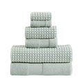 thumbnail image 1 of The Urban Port BM222846 Porto Dual Tone Towel Set with Jacquard Grid Pattern, Blue - 6 Piece, 1 of 2
